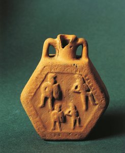 Gladiaattoreita edustava lonkkapullo, Emilia-Romagna (keraaminen) tekijältä Roman Roman