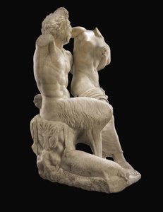 Pan ja Hermafrodite, noin 1. vuosisadalla jKr. (marmori) tekijältä Roman Roman