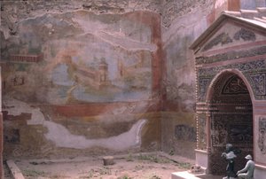 Pompeji, Casa de Diana ja amfitriittilähde ja seinämaalaus, Italia (kuva) tekijältä Roman Roman