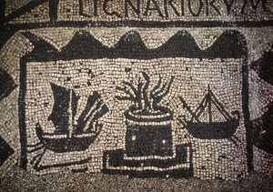 Roomalainen kauppameri ja majakka, muinainen Ostia (Ostia), Piazza delle Corporazioni. tekijältä Roman Roman