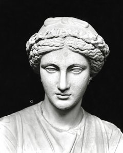 Clion patsas kädessä kirjakääröä, yksityiskohta päästä (kivi) (mv/w kuva) (katso myös 161938) tekijältä Roman Roman