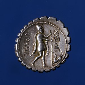 Hänen koiransa Argo tunnisti Ulysseksen. Roomalainen hopearaha, 83 eaa. tekijältä Roman Roman