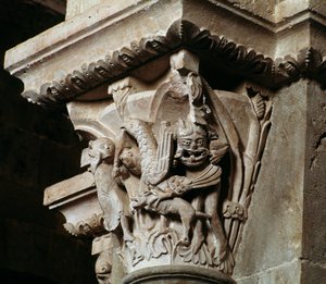 Ganymeden sieppaus (veistetty pääkaupunki) tekijältä Romanesque