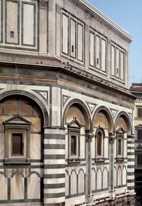 Ulkonäkymä Pyhän Johannes Kastajan kastekappelista (Firenzen kastaja) tekijältä Romanesque