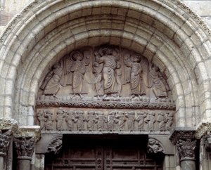 Ascension, basilikan eteläportaali (veistos) tekijältä Romanesque