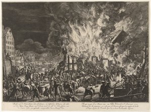 Fire in the Admiralty Lines, 1673 Admiraliteettien vanhojen Lijnbaanien ja viereisten rakennusten tulipalo (…) tapahtui 12. tammikuuta 1673 / Feu qui se prit le 12. tammikuuta 1673, auxvielles Corderies de l