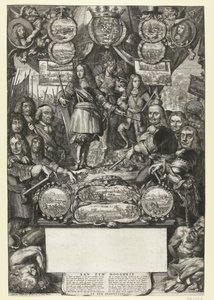 Allegoria Vilhelm III:n voitoista vuonna 1673 tekijältä Romeyn de Hooghe