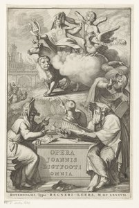 Allegorinen hahmo juutalaisen miehen kanssa Nimisivu: John Lightfoot, Opera Joannis Ligtfooti omnia, 1686 tekijältä Romeyn de Hooghe