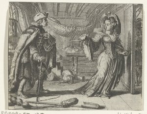 Illustratie voor Vanhojen miesten kalenteri sopii Fontainen tarinoihin ja novelleihin tekijältä Romeyn de Hooghe