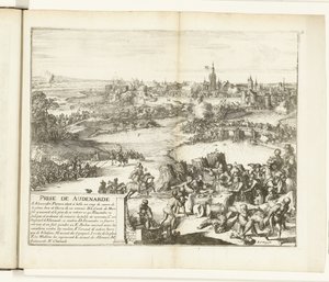 Oudenaarden valtaus, 1582 Prize de Audenarde (nimi esineessä) Guerres de Flandres (sarjan nimi) tekijältä Romeyn de Hooghe