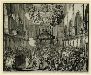 Westminster Abbeyn kuoro ja kuningattaren hautajaiset, 1695 Westmunster Abdyen In