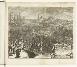 Espanjalaisten sotilaiden yömatka Duivelandiin, 1575 Admirable Pas[s]age des Espagnols en Zelande (otsikko esineessä) Guerres de Flandres (sarjan nimi) tekijältä Romeyn de Hooghe