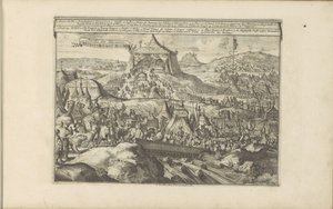 Optocht van Abessijn Abyssinien op Tight / Marche des Abissins (otsikko esineessä) Itä- ja Länsi-Intia ja muut paikat (sarjan nimi) tekijältä Romeyn de Hooghe