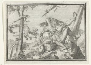 Pamfletin otsikkosivu: De Geplukte Tapoeijer, 1702 De Plukte Tapoeijer (otsikko esineessä) Esopus in Europe (sarjan nimi) tekijältä Romeyn de Hooghe