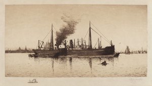 Sense títol (Steamship In Boston Harbor)finès tekijältä Rominer Lovewell