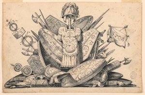Piirustus, Aseiden palkinto, 1830-1850 tekijältä Romolo Achille Liverani