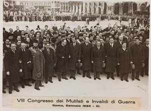 "Sodan vammautuneiden ja invalidien VIII kongressi - Rooma, tammikuu 1933 - 11" (m/v kuva) tekijältä Romolo del Papa