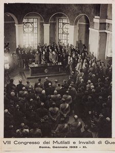 "Sodan vammautuneiden ja invalidien VIII kongressi - Rooma, tammikuu 1933 - 11" (m/v kuva) tekijältä Romolo del Papa