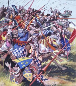 Agincourt - Mahdoton voitto 25. lokakuuta 1415 (guassi paperille) tekijältä Ron Embleton