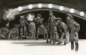 Annie Oakley esittelee ampumataitojaan - tekijältä Ron Embleton