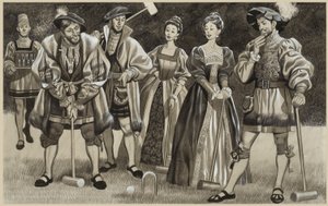 Frans I (1494-1547) Pelaa krokettia (guassi paperille) tekijältä Ron Embleton