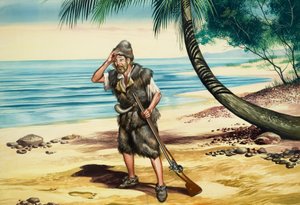 Robinson Crusoe (guassia paperille) tekijältä Ron Embleton