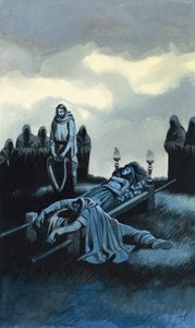Tannhauser ja Elisabet (guassi paperille) tekijältä Ron Embleton