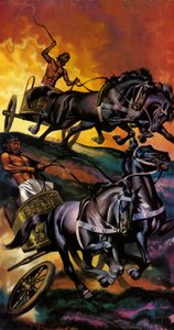 Olympialaisten taika: Olympialaiset: Jumalten sota (värillinen litografia). tekijältä Ron Embleton