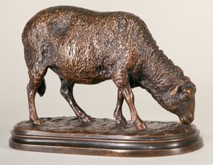 Laiduttava lammas (pronssi) (226301:n kääntöpuoli) tekijältä Rosa Bonheur