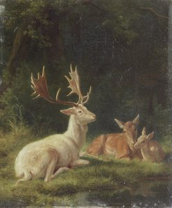 Deer in a Landscape (öljy kankaalle) tekijältä Rosa Bonheur