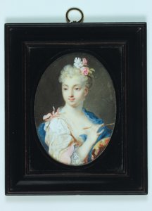 Omakuva (akvarelli norsunluun päällä) tekijältä Rosalba Giovanna Carriera