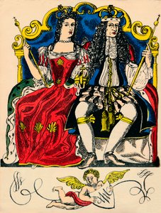 Vilhelm III ja Maria II, Ison-Britannian ja Irlannin kuningas ja kuningatar vuodesta 1688, 1932 tekijältä Rosalind Thornycroft