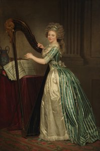 Omakuva harpulla, 1791. tekijältä Rose Adelaide Ducreux