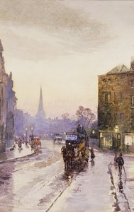 Raitiovaunun kiinniotto Nassau Streetillä, Dublinissa, tekijältä Rose Maynard Barton