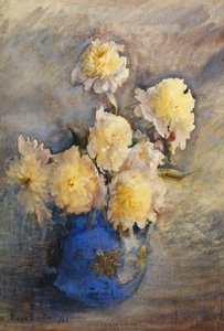 Pionit sinisessä maljakossa, 1899 tekijältä Rose Maynard Barton