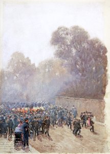 Sotilaiden paraati 1891 (akvarelli) tekijältä Rose Maynard Barton