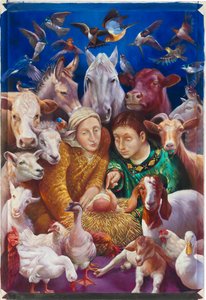 Synnytys, 2012 (öljy kankaalle)