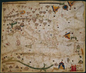 Välimeren ja Mustanmeren merikartta, 1440-luku tekijältä Rossell