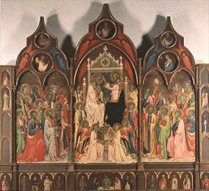 Neitsyt Marian kruunajaiset (tempera paneelille)