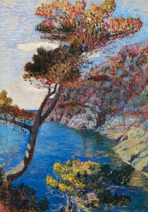 Portofino, Rubaldo Merello (1872-1922), öljy kankaalle, 60x46 cm. Italia, 1900-luku.