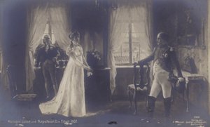 Preussin kuningatar Louise tapaa Napoleonin Tilsitissä