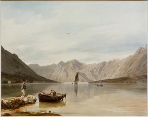 Näkymä kohti Mulaa ja Dobrotaa lähellä Cattaroa tekijältä Rudolf von Alt