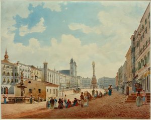 Der Hauptplatz Linzissä tekijältä Rudolf von Alt