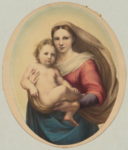 Kopio Raphaelin Sistine Madonnan mukaan tekijältä Rudolph Geudtner