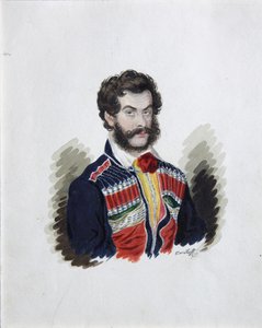 Dekabristin kreivi Zakhar Tšernyšovin muotokuva 1796-1862, 1830-luku tekijältä Rufim Ivanovich Dorokhov