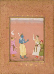 Prinssien tervehtimä sankari, joka kuvaa musiikkitilaa Kanada Ragini, c1680 tekijältä Ruknuddin