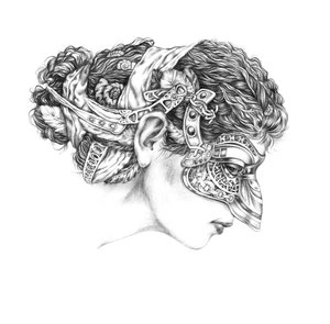 Venetsialainen karnevaali, Colombina, 2012, kynä paperille