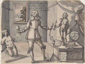 Taiteilija studiossaan, 1636. tekijältä Ruprecht Bartz