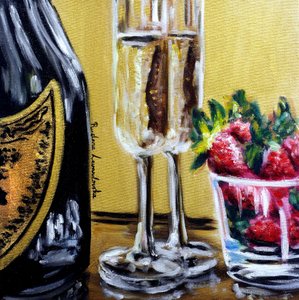 Samppanjatoiveet, 2025 (öljy kankaalle) tekijältä Ruslana Levandovska