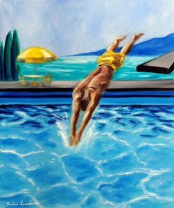 Into the Blue, 2025 (öljy kankaalle) tekijältä Ruslana Levandovska